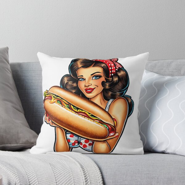 Item preview, HOT DOG GIRL SUMMER pinup style designed and sold by PetShopShirts.