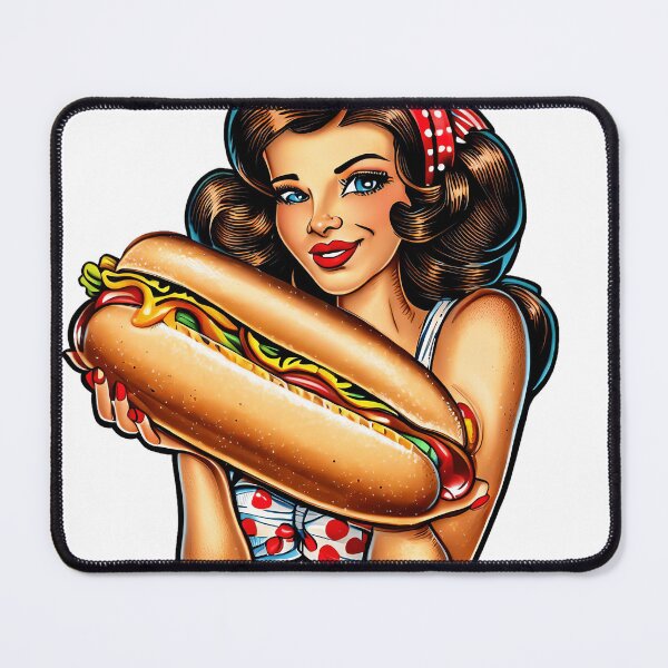 Item preview, HOT DOG GIRL SUMMER pinup style designed and sold by PetShopShirts.