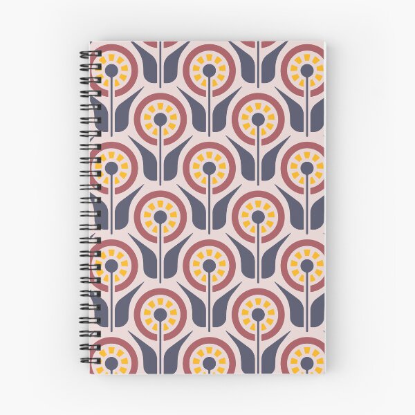 Item preview, KF 0024 A - Retro Vintage Flowers Minimalist 70s Modern Geometric Floral Pattern designed and sold by KhakiFinch.