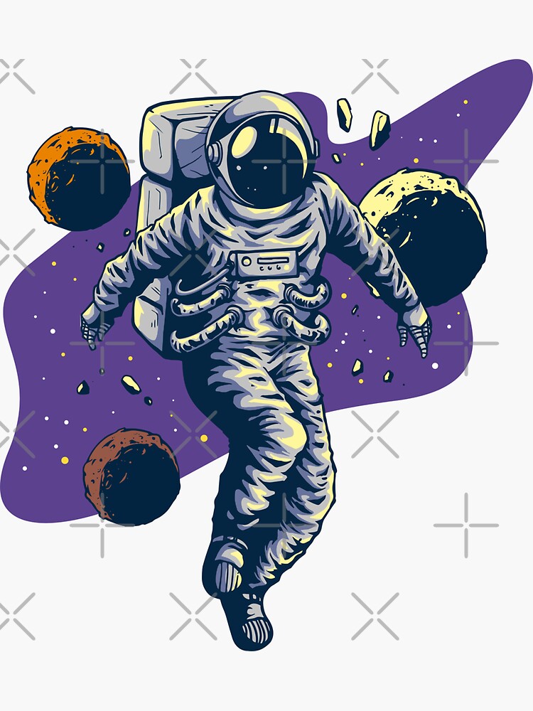 Floating Cosmonaut Spaceman Vinyl Sticker