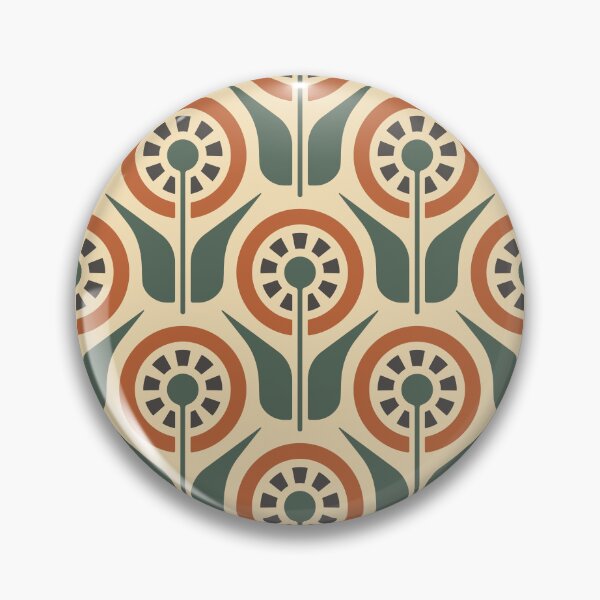 Item preview, KF 0024 F - Retro Vintage Flowers Minimalist 70s Modern Geometric Floral Pattern designed and sold by KhakiFinch.