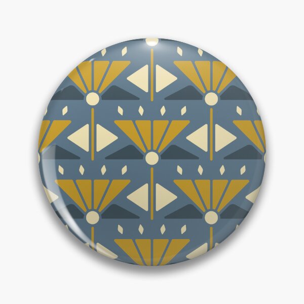Item preview, KF 0025 D - Retro Vintage Flowers Minimalist 70s Modern Geometric Floral Pattern designed and sold by KhakiFinch.