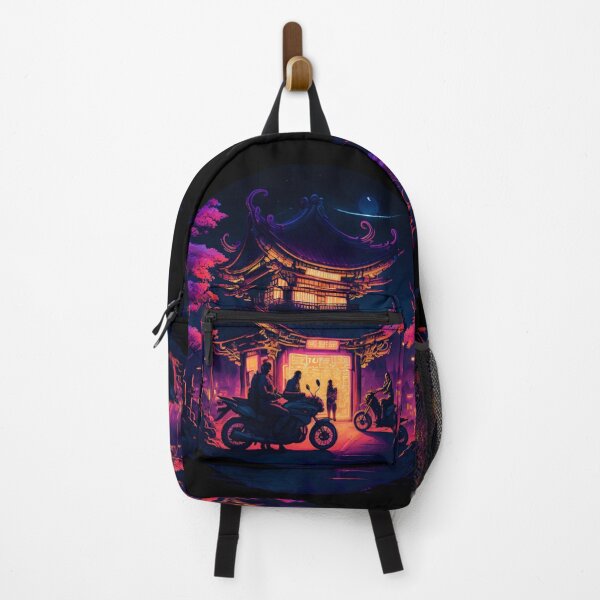 Item preview, Ancient Asian Temple with Motorbike Riders designed and sold by RRebellion.