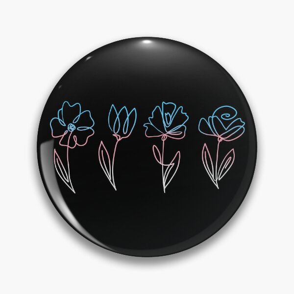 Item preview, Subtle Trans Pride Flowers Transgender Flag Line Art Drawing designed and sold by ontrendshirts.