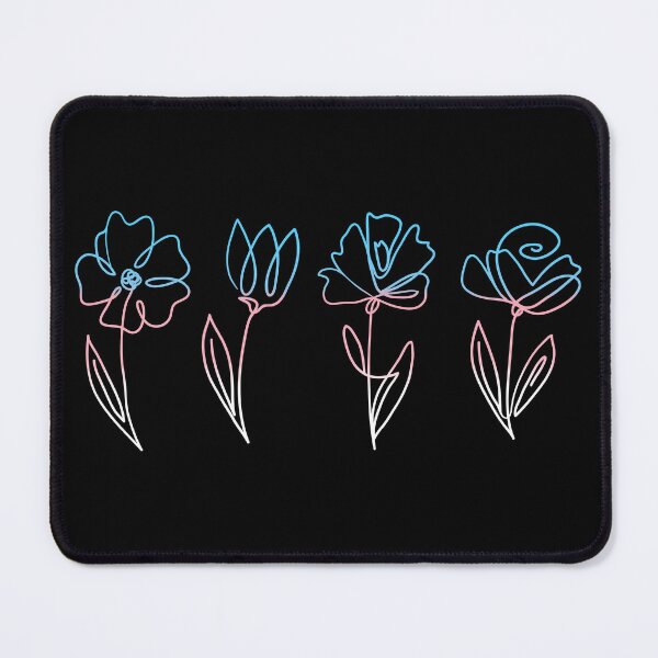 Item preview, Subtle Trans Pride Flowers Transgender Flag Line Art Drawing designed and sold by ontrendshirts.