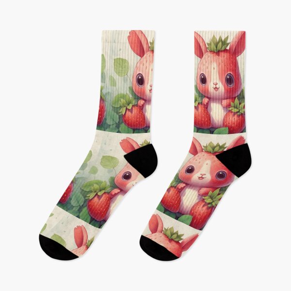 Item preview, Kawaii Pink Strawberry Bunny designed and sold by MagicStrawberry.
