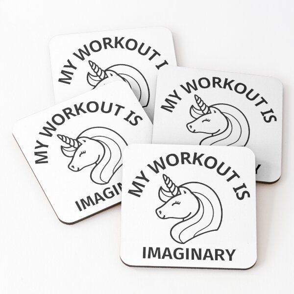 Item preview, MY WORKOUT IS IMAGINARY, CUTE UNICORN designed and sold by chatzous.