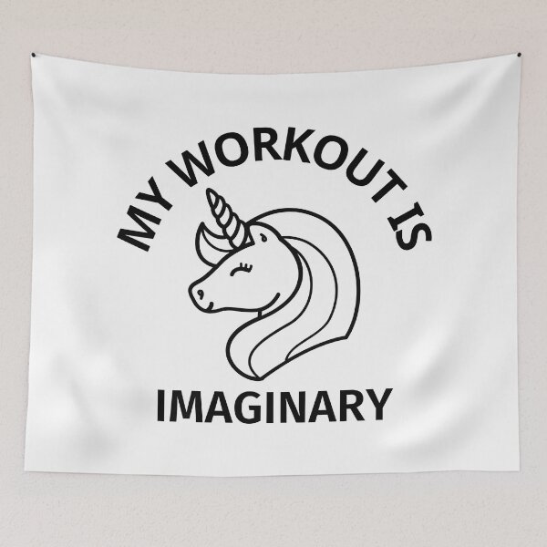 Item preview, MY WORKOUT IS IMAGINARY, CUTE UNICORN designed and sold by chatzous.