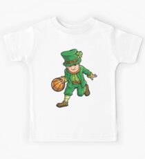 Leprechaun Basketball T Shirt St Patricks Day Sports Gifts Kids Tee