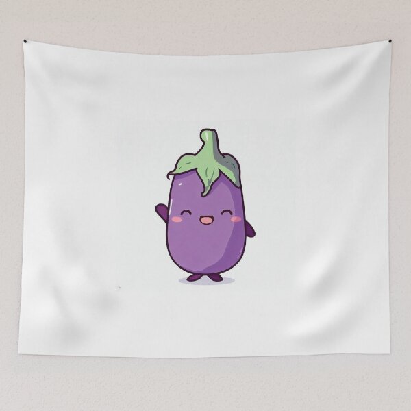 Item preview, Kawaii Eggplant, Cute Eggplant designed and sold by FantasyStudio.