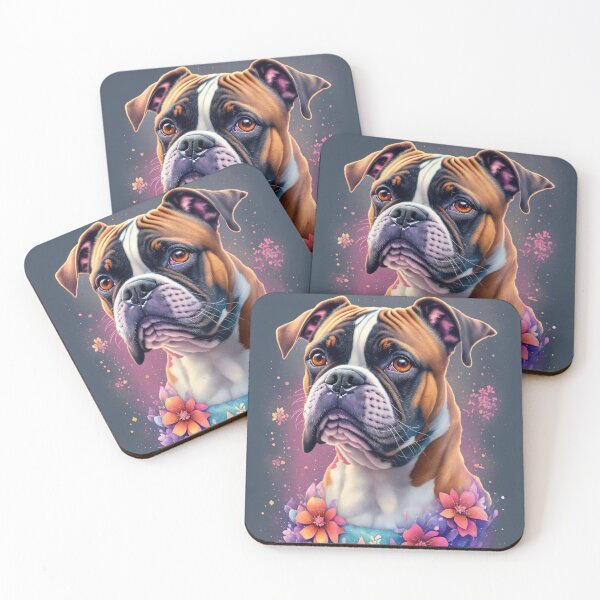 Item preview, Boxer With Flowers Art Inspired By Dog Breeds designed and sold by CDC40.