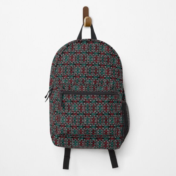 Item preview, Green and red undone checkered pattern on black background. designed and sold by MirBer.
