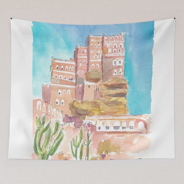 Item preview, Dar al-Hajar historic Rock Palace near Sanaa Yemen designed and sold by artshop77.