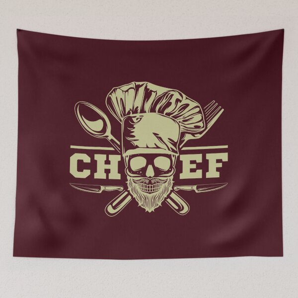 Item preview, Chef Grill Skull Beard Cook Kitchen Tattoo Cooking Hat 	 		 designed and sold by hvsrnzsipt47.