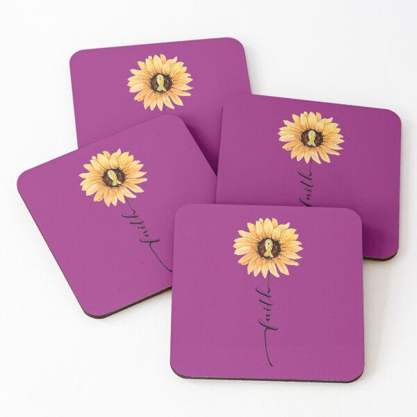 Item preview, Sunflower FAITH Yellow Ribbon Bone Cancer Awareness 	 	 designed and sold by kzzlhoyriw34.