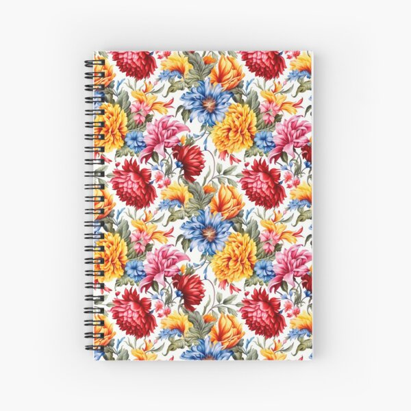 Amazing pattern of colored flowers #1 Spiral Notebook