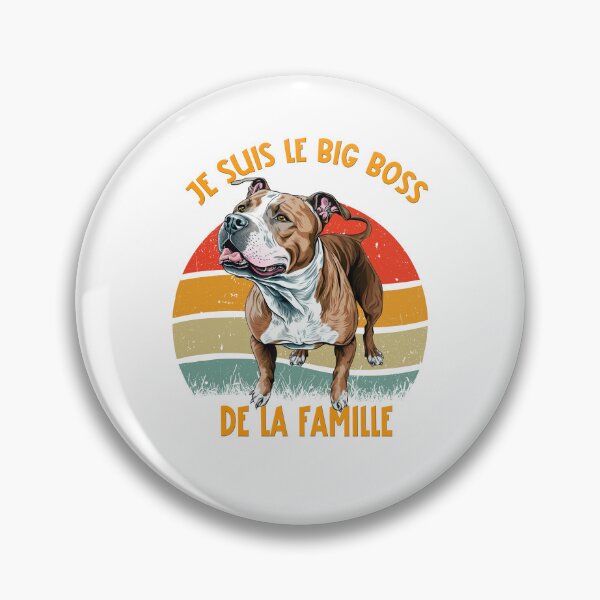 Item preview, American Staffordshire Terrier dog (am staff, amstaff or staff), I am the big boss of the family, for terrier dog lovers, in French designed and sold by isaweb.