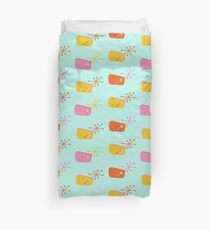 50s Retro Pattern - Teal Duvet Cover