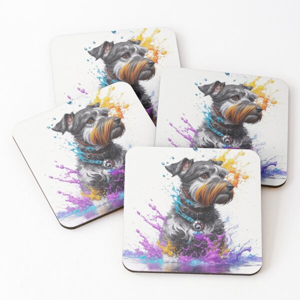 Item preview, Schnauzer Art With Paint Splashes Inspired By Dog Breeds designed and sold by CDC40.