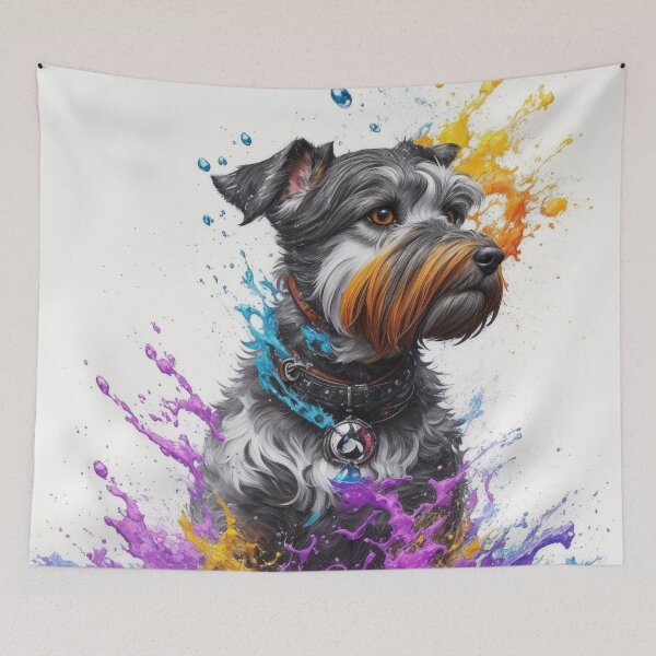 Item preview, Schnauzer Art With Paint Splashes Inspired By Dog Breeds designed and sold by CDC40.