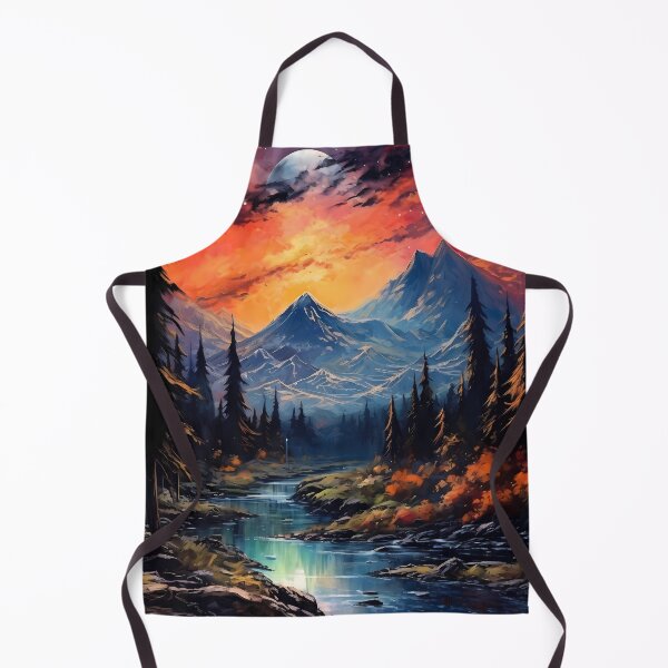 Item preview, Mountains With The Moon As A Backdrop. Red & Amber designed and sold by GiveMeMood.