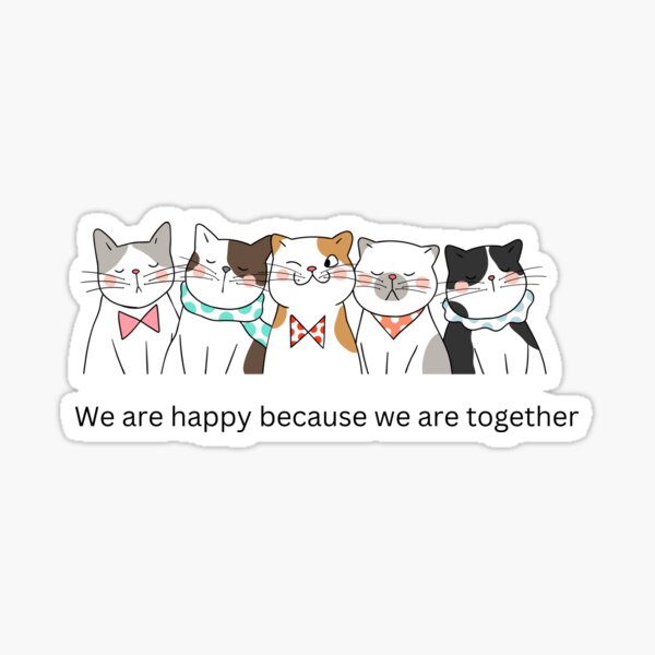 This is fine sticker - cats - Peace, Love & Happiness Club