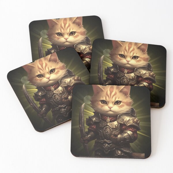Item preview, Cat in armor art designed and sold by Dominika Bednarska.