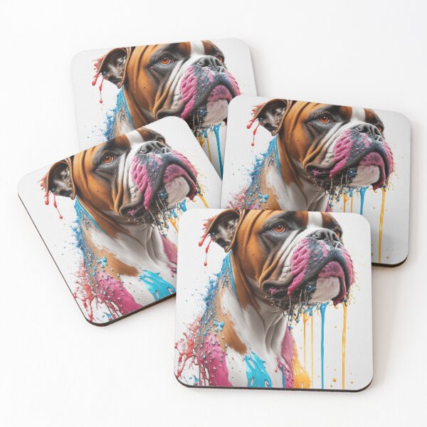 Item preview, Boxer With Paint Splashes Art Inspired By Dog Breeds designed and sold by CDC40.