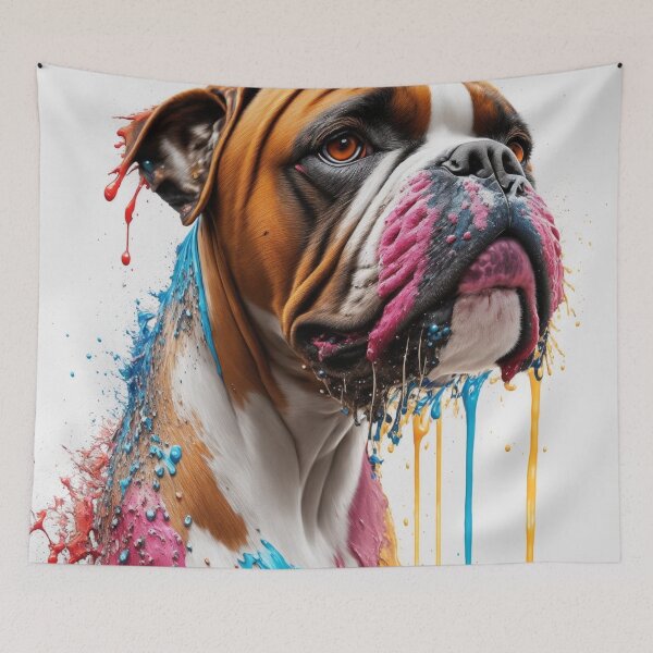 Item preview, Boxer With Paint Splashes Art Inspired By Dog Breeds designed and sold by CDC40.