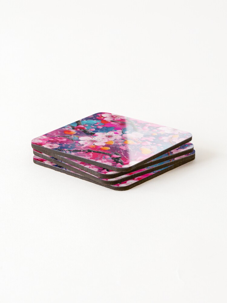Thumbnail 4 of 5, Coasters (Set of 4), Flower pattern  designed and sold by BloodRubyz.