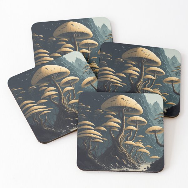 Item preview, Mushrooms forest Chinese painting style image 2 designed and sold by Ersha-Design.