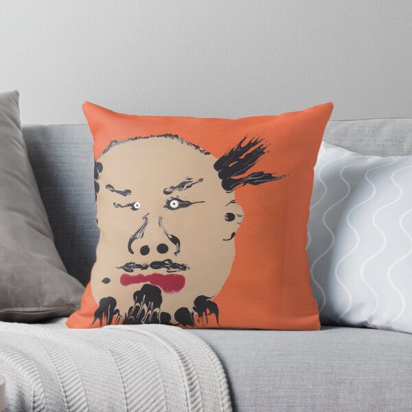 Portrait inspiré de Ai Weiwei - Martin Boisvert - Faces à flaques Throw Pillow