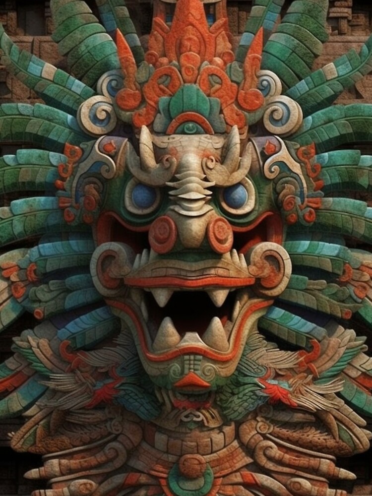 Quetzalcoatl, Quetzal-feathered serpent, Aztec god of wind and wisdom Yoga  Mat