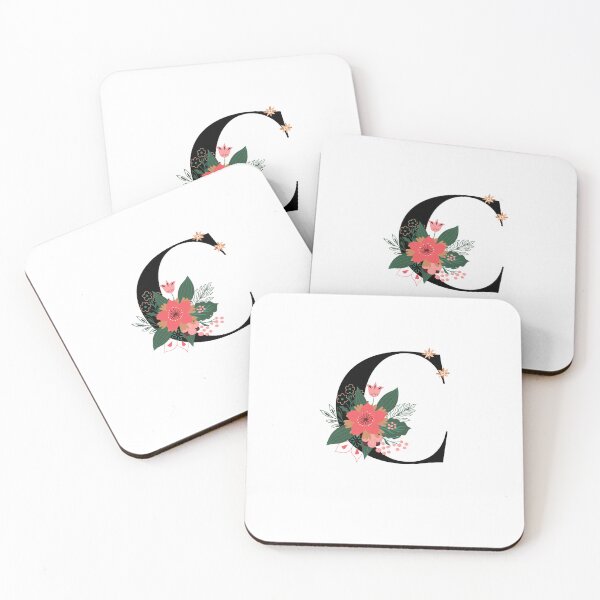 Artikelvorschau, Monogramm C, Buchstabe C, Initiale C, Alphabet-Design-Illustration, Floraler C-Aufkleber, Buntes Monogramm, Botanischer Monogramm-C-Aufkleber entworfen und verkauft von Work life.