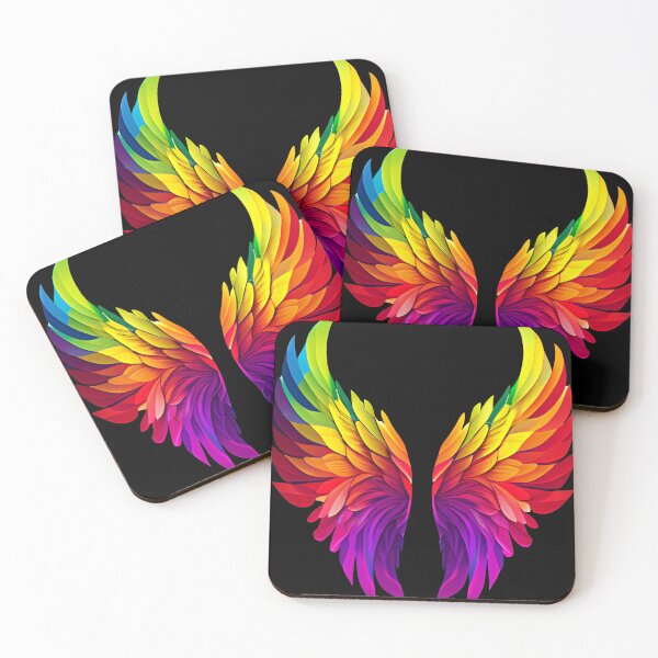 Item preview, Rainbow Angel Wings with black outline designed and sold by Artbyminga.