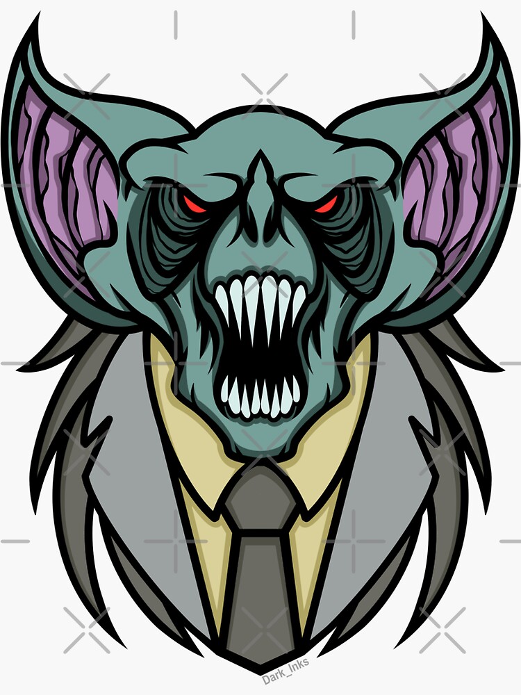 "Bat Face" Sticker for Sale by DarkInks Redbubble