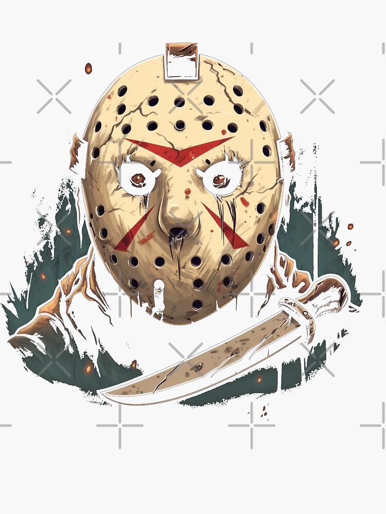 Friday the 13th Jason Vorhees Hockey Mask Sticker for Sale by King Moon