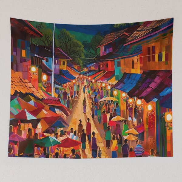 Item preview, Vibrant Luang Prabang Night Market: Colors of Local Culture designed and sold by OdysseyArtworks.