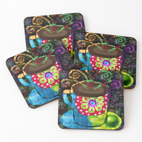 Item preview, Colorful Abstract Whimsical Cup of Coffee designed and sold by oceanlady65.