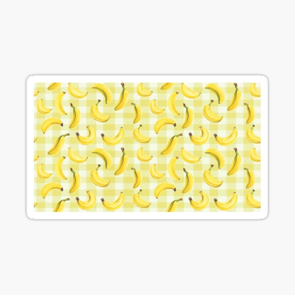Yellow gingham and banana print Sticker