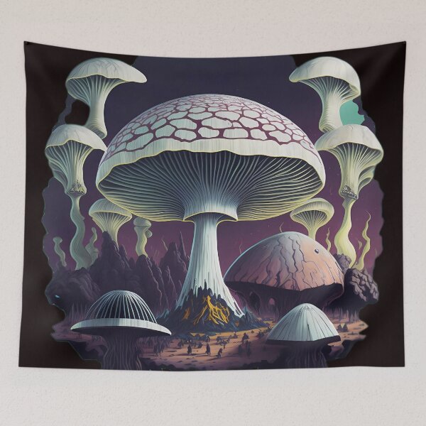 Item preview, "Amanita Virosa Ghostly Mirage" / designed and sold by Transelasticart.