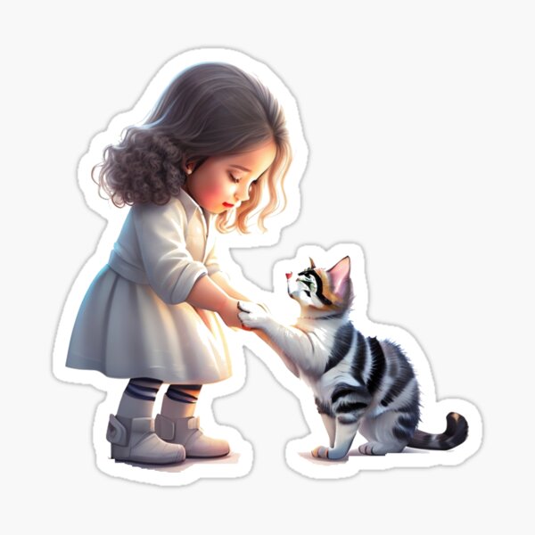 Item preview, cat and girl,cat playing ,kitty  designed and sold by GLORY-LIFE.