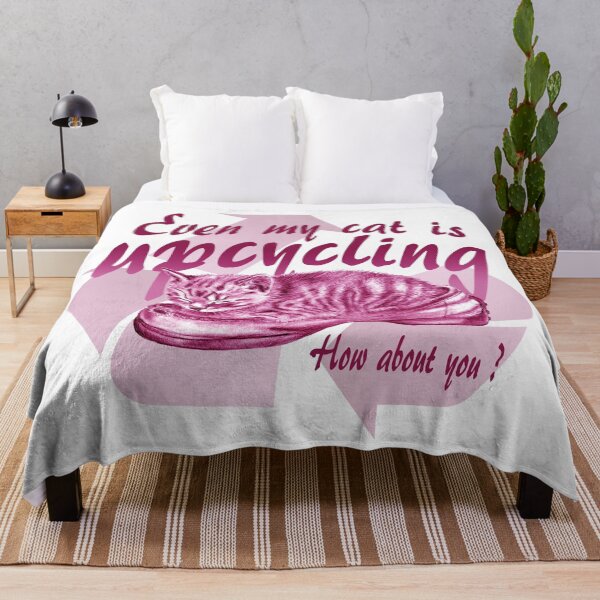 Item preview, Sleeping kitten in old shoe - pink color version, Upcycling text in English. designed and sold by SylvieG18.