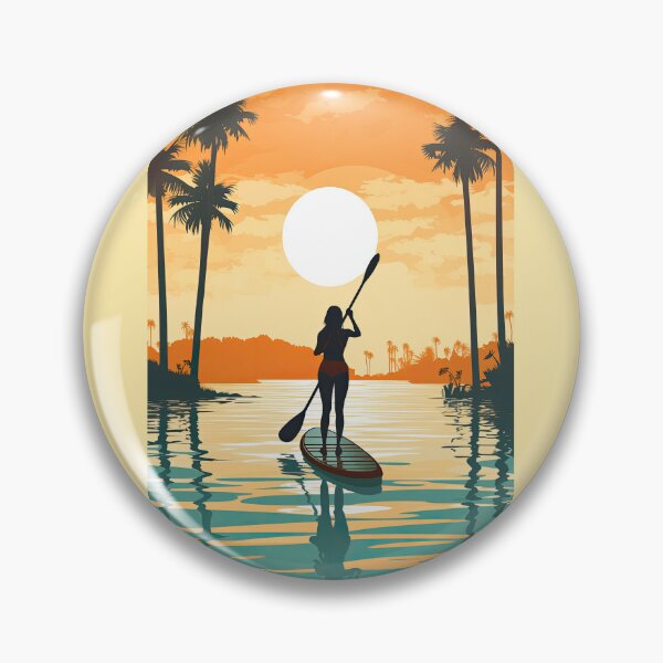 Artikelvorschau, Frau, Paddleboard, Illustration entworfen und verkauft von blackdogshop.