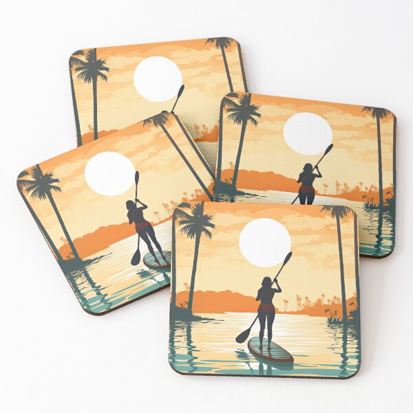 Item preview, Woman Paddleboard Illustration designed and sold by blackdogshop.