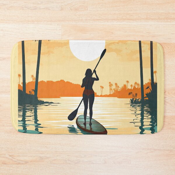 Item preview, Woman Paddleboard Illustration designed and sold by blackdogshop.