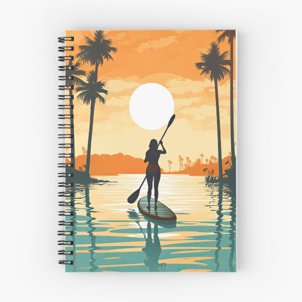Artikelvorschau, Frau, Paddleboard, Illustration entworfen und verkauft von blackdogshop.