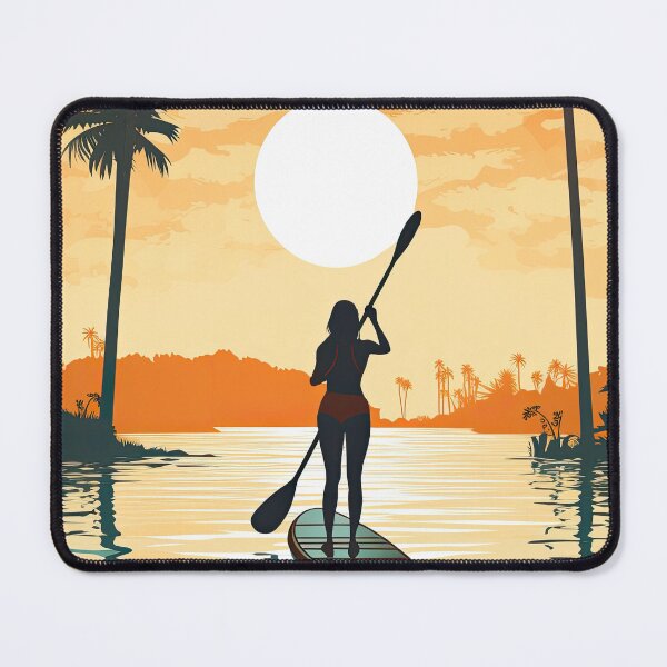 Item preview, Woman Paddleboard Illustration designed and sold by blackdogshop.