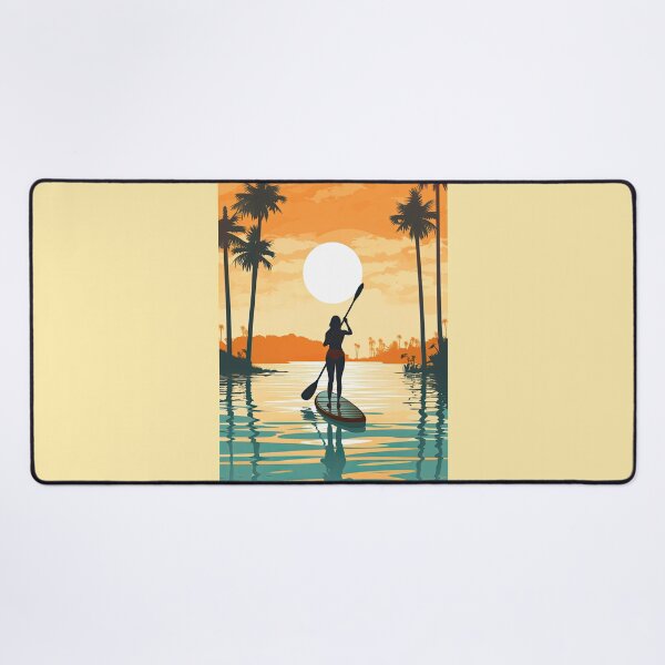 Item preview, Woman Paddleboard Illustration designed and sold by blackdogshop.