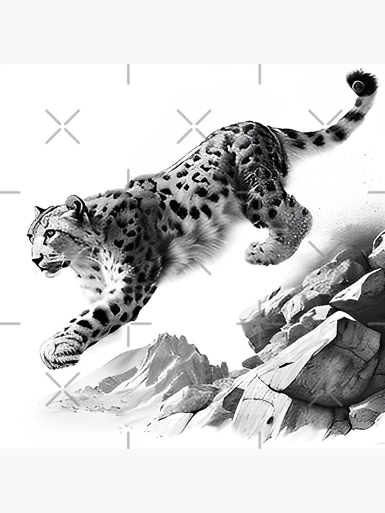 Zyia Active Black White Snow Leopard Print Brilliant Pocket